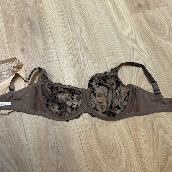 Set Of 2 Soma Sensuous Lace Unlined Bra Balconette 38G Underwire Black Lace Sexy - Picture 7 of 9